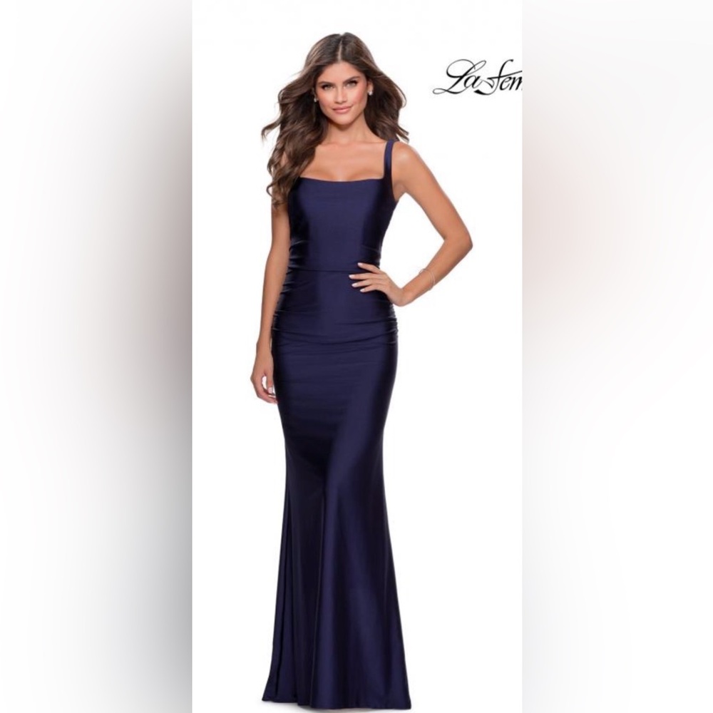 La Femme Midnight Blue Maxi Dress